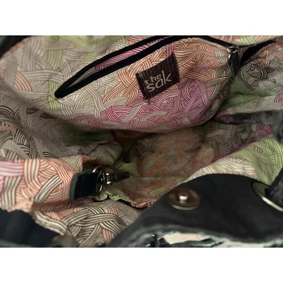 VTG Leather Backpack Purse The Sak Drawstring - Picture 5 of 8